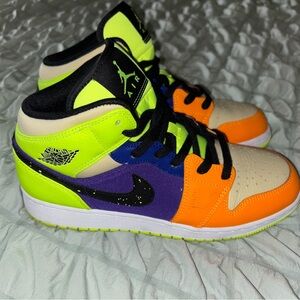 Nike Neon Green and Orange Kids Sneakers